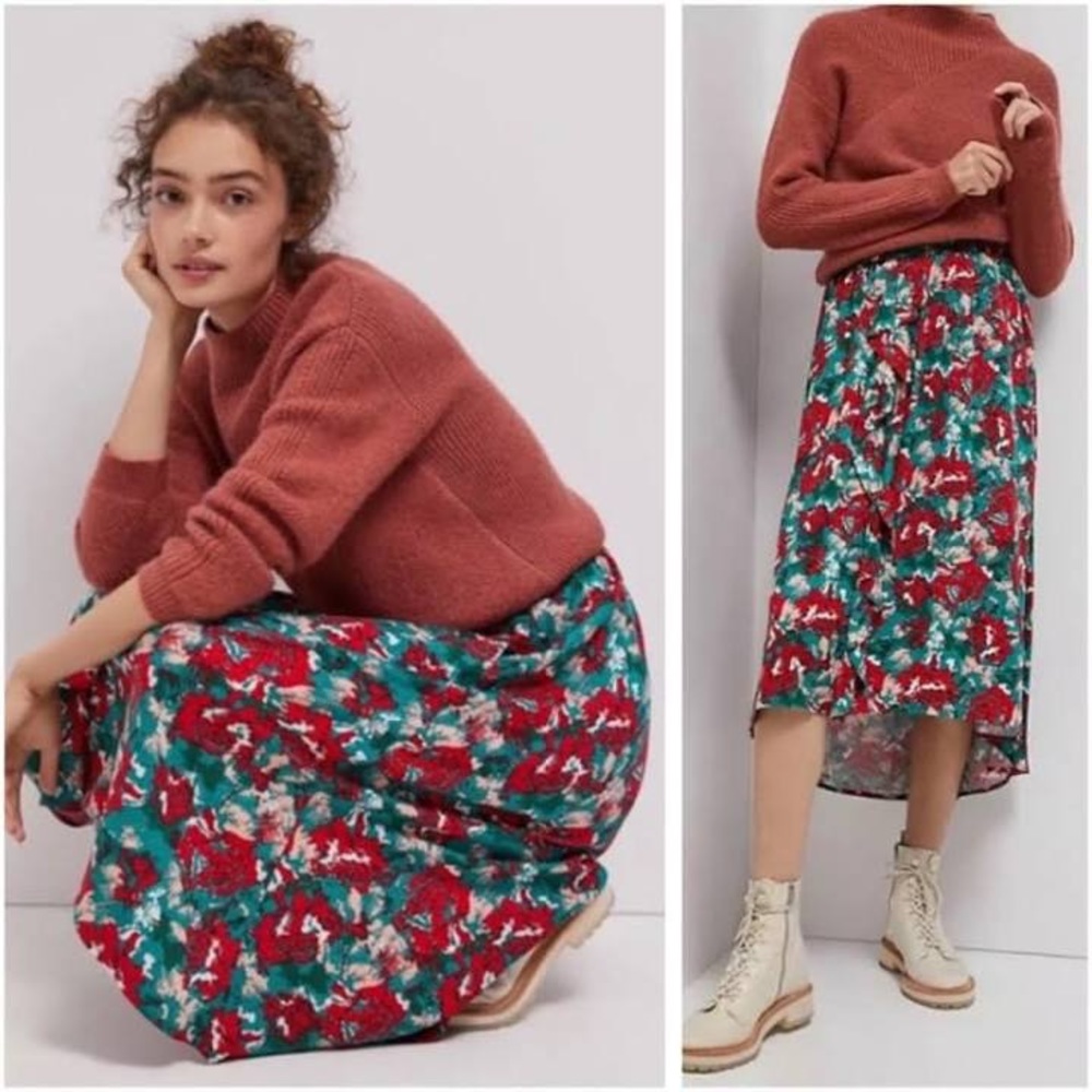 Anthropologie porridge ruffle skirt